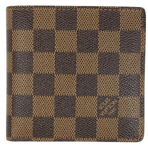 Louis Vuitton Porte Bie Carte Monet Bi fold Wallet Damier Brown